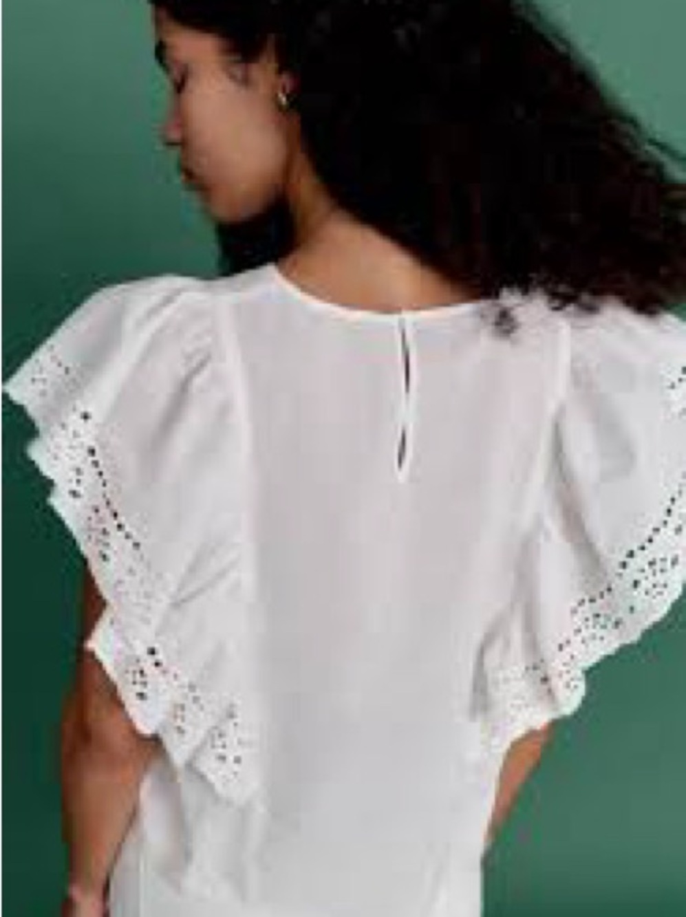 H&M White Eyelet Ruffle Blouse - Picture 3 of 6